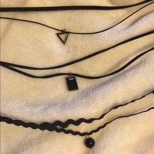 Double layered choker necklaces